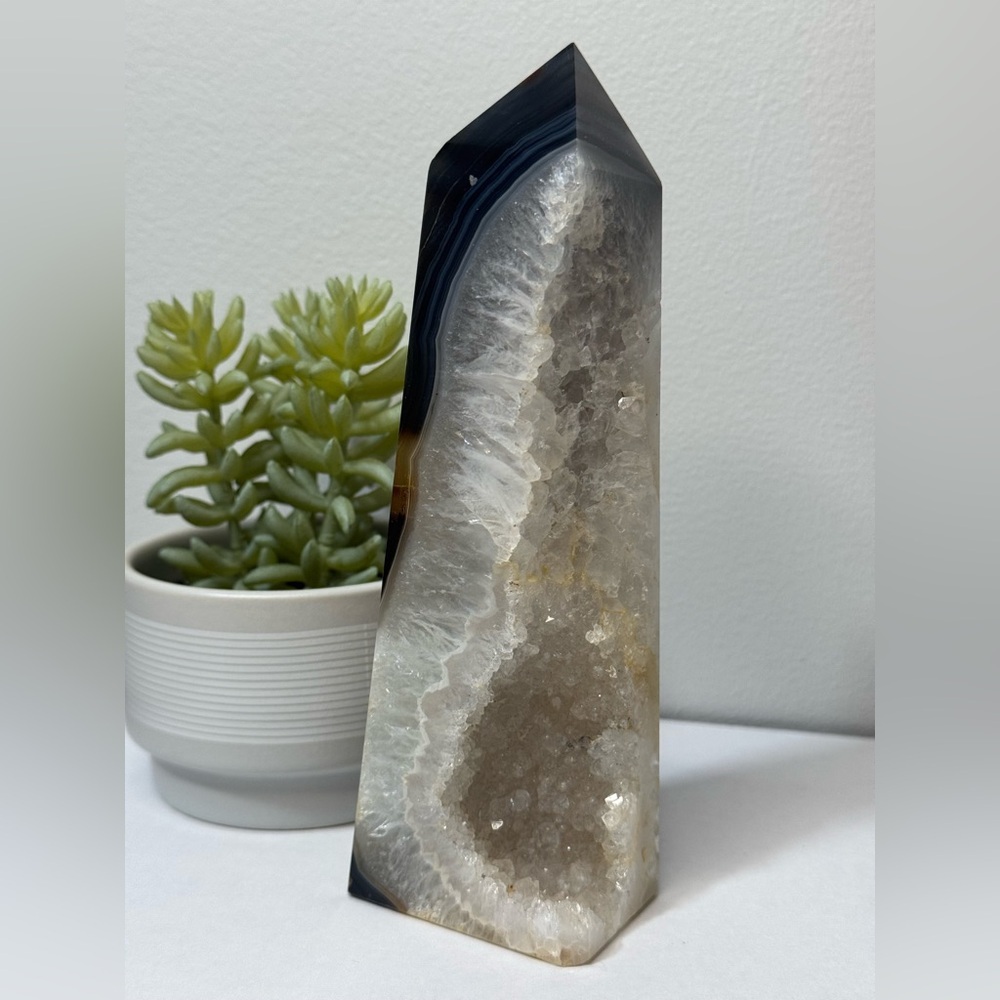 Druzy Agate Crystal Tower